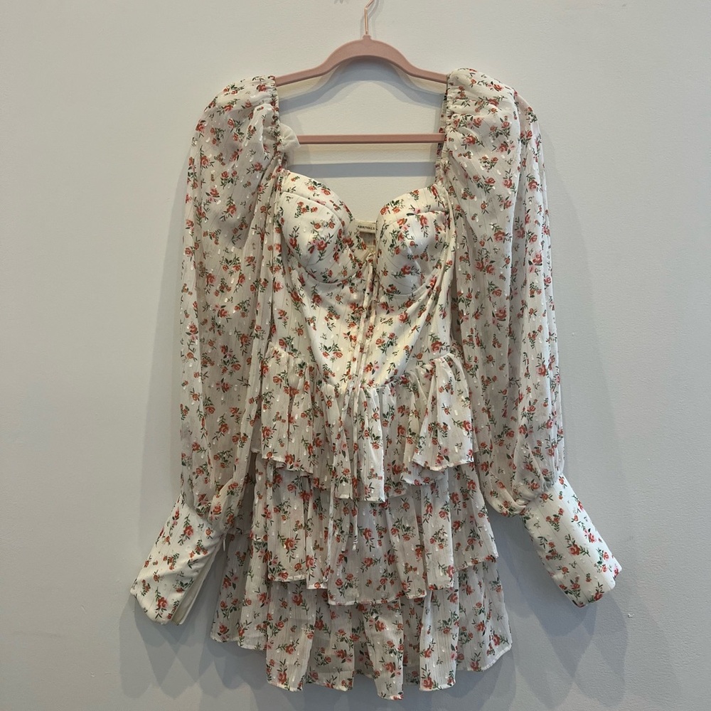 The New Arrivals by Ilkyaz Ozel Women's White and Pink Dress